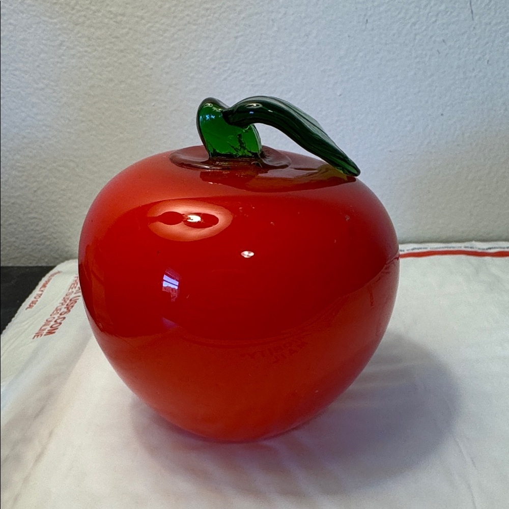 Vintage Empoli Style Glass Red Apple